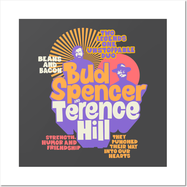 Bud Spencer and Terence Hill Illustration - A Tribute to the Dynamic Duo Wall Art by Boogosh